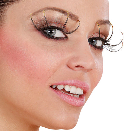 Widmann SRL Nepwimpers zwarte lang gouden punten