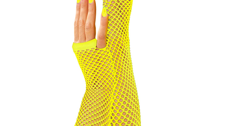 Widmann SRL Net handschoenen neon geel lang