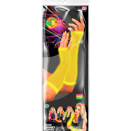 Widmann SRL Net handschoenen neon geel lang