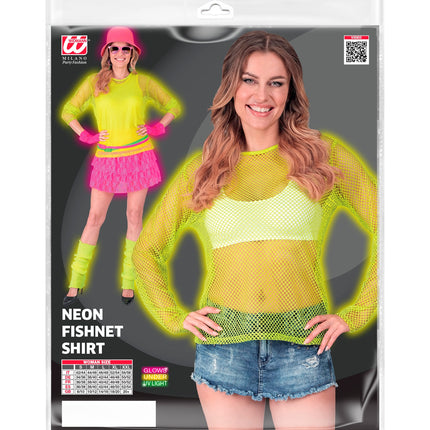 Widmann SRL Net shirt lang neon geel