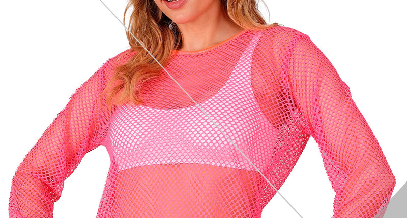 Widmann SRL Net shirt lang neon roze