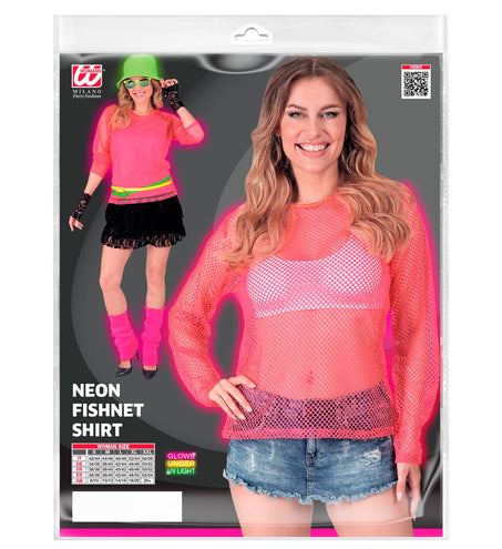 Widmann SRL Net shirt lang neon roze