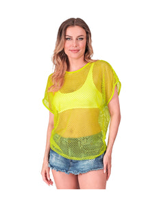 Widmann SRL Net t-shirt neon geel