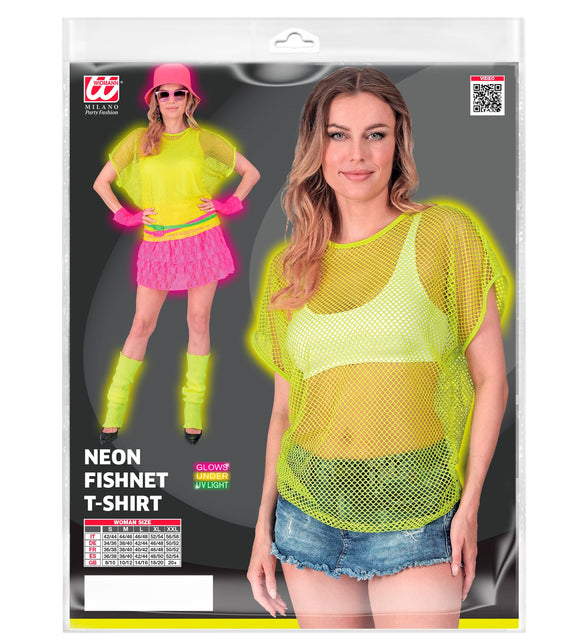 Widmann SRL Net t-shirt neon geel