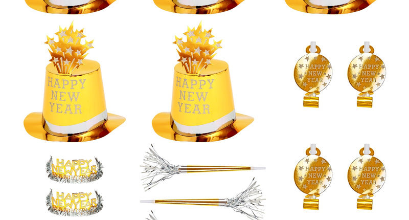 Widmann SRL Nieuw jaar versierset goud Happy New Year