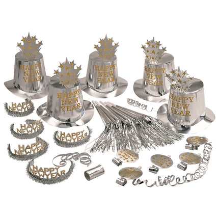 Widmann SRL Nieuw jaar versierset zilver Happy New Year