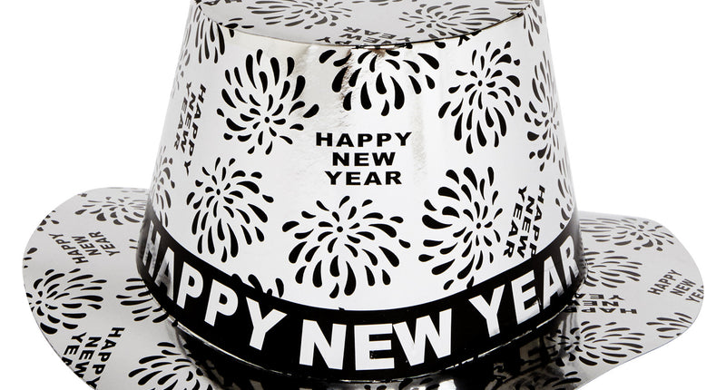 Widmann SRL Nieuwjaar hoed zilver Happy New Year