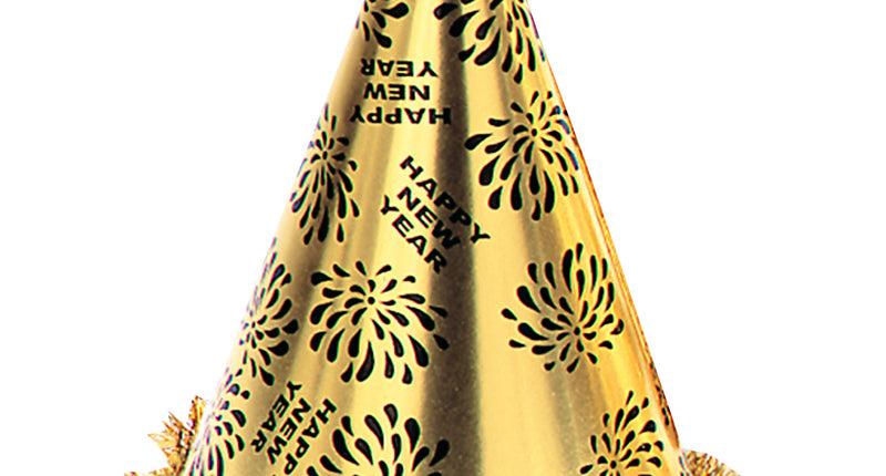 Widmann SRL Nieuwjaar punthoed goud Happy New Year