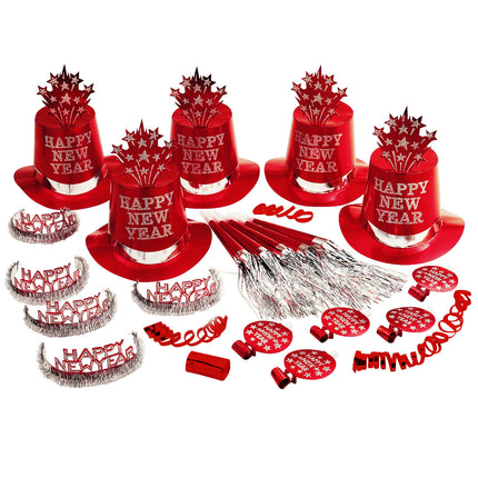 Widmann SRL Nieuwjaar versier set rood Happy New Year