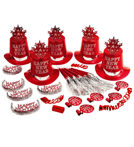 Widmann SRL Nieuwjaar versier set rood Happy New Year