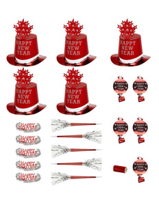 Widmann SRL Nieuwjaar versier set rood Happy New Year