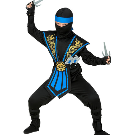 Widmann SRL Ninja pak kinderen Kombat blauw