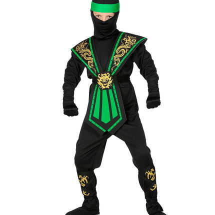 Widmann SRL Ninja pak kinderen Kombat groen