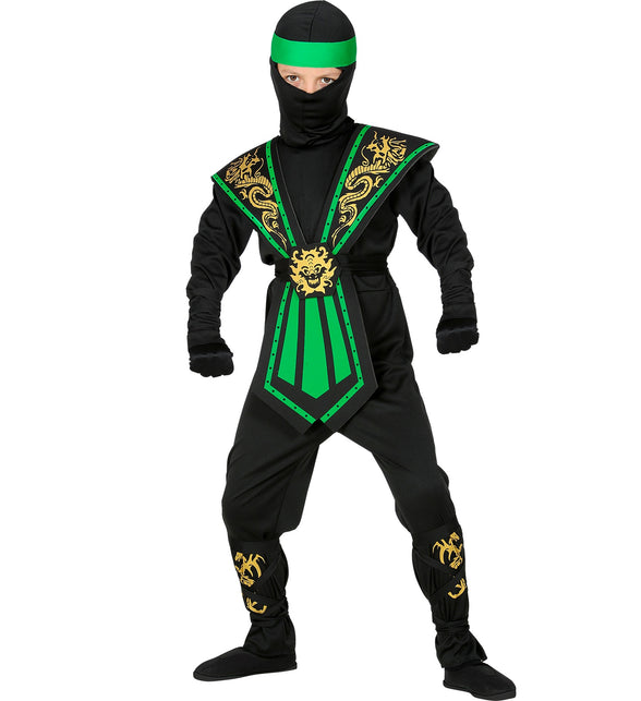 Widmann SRL Ninja pak kinderen Kombat groen