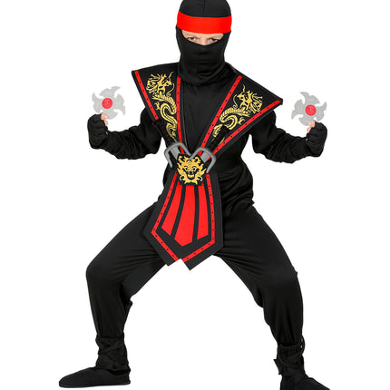 Widmann SRL Ninja pak kinderen Kombat rood