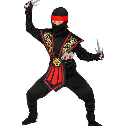 Widmann SRL Ninja pak kinderen Kombat rood