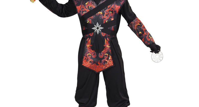 Widmann SRL Ninja pak vlammende draak kinderen