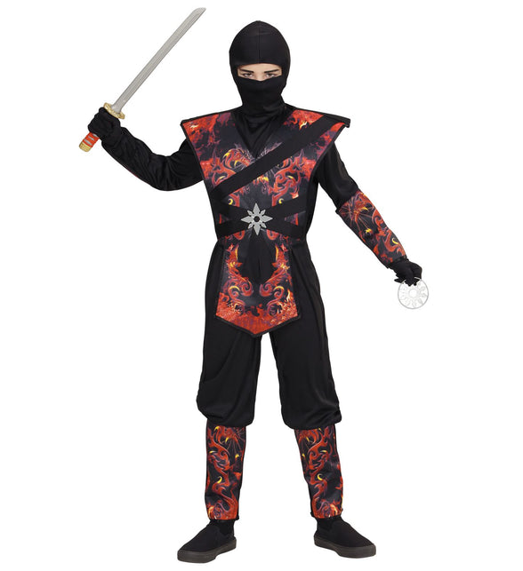 Widmann SRL Ninja pak vlammende draak kinderen