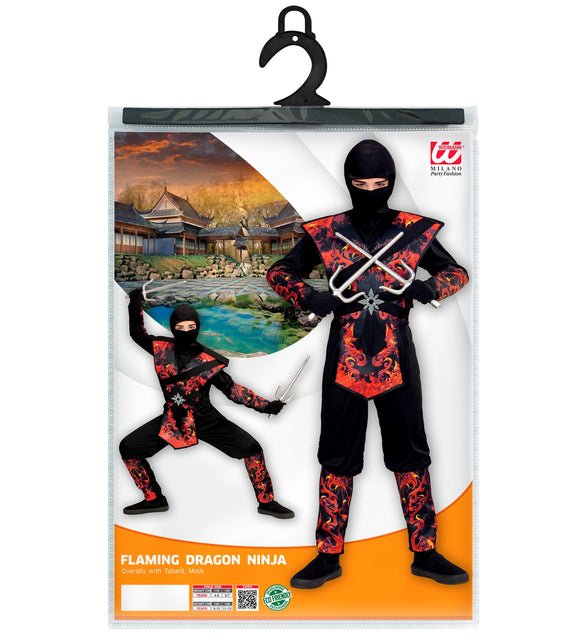 Widmann SRL Ninja pak vlammende draak kinderen