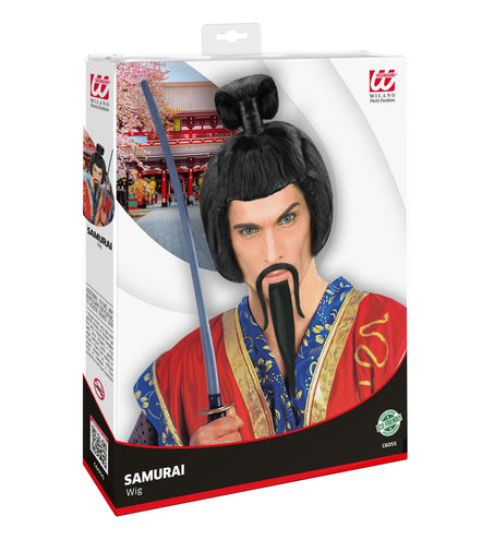 Widmann SRL Ninja pruik Samurai vechter zwart