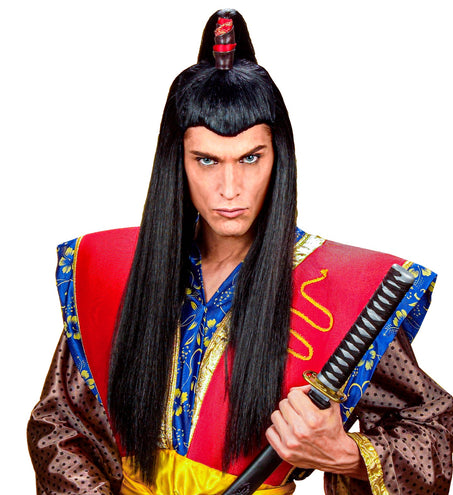 Widmann SRL Ninja pruik Samurai zwart