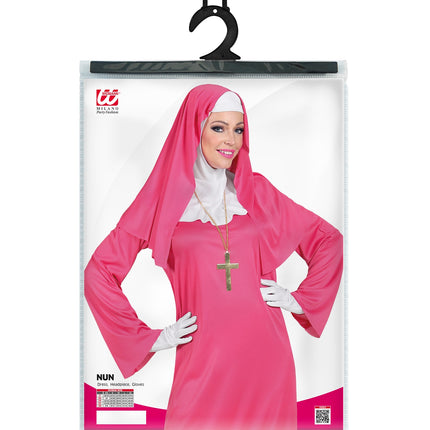 Widmann SRL Nonnen kostuum roze dames