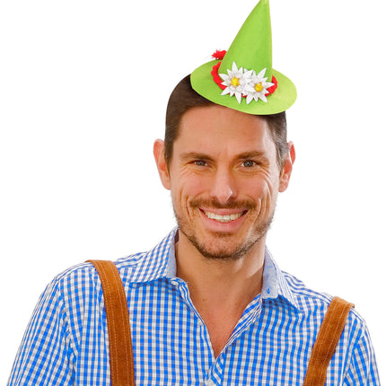 Widmann SRL Oktoberfest hoedje groen met haarclips