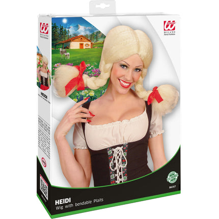 Widmann SRL Oktoberfest pruik Heidy met vlechten