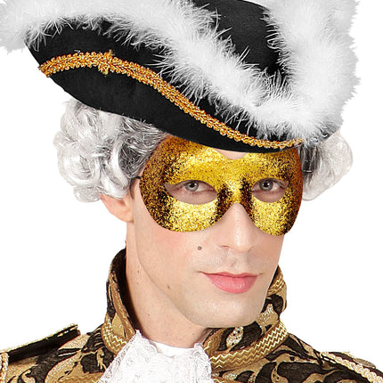 Widmann SRL Oogmasker goud met glitters