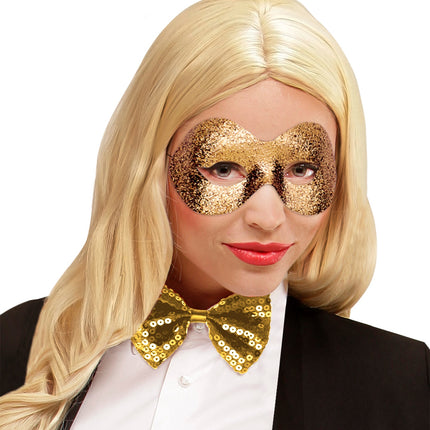 Widmann SRL Oogmasker goud met glitters