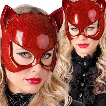 Widmann SRL Oogmasker kat rood Fleur