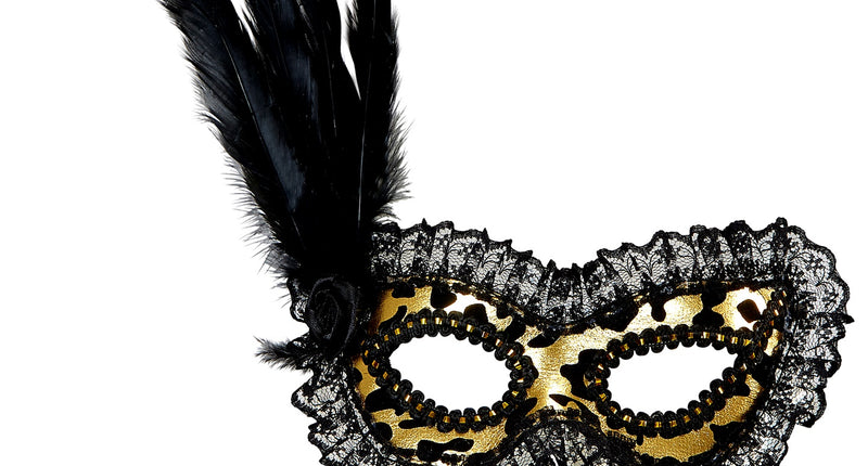 Widmann SRL Oogmasker met kant en veren