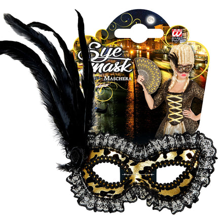 Widmann SRL Oogmasker met kant en veren