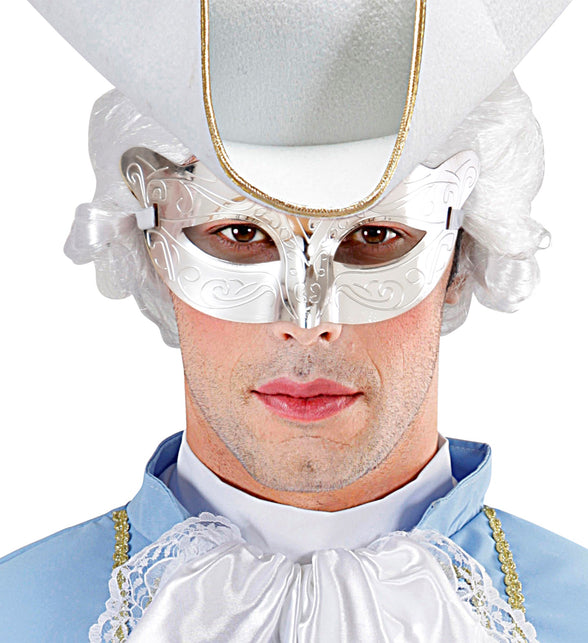 Widmann SRL Oogmasker metallic zilver