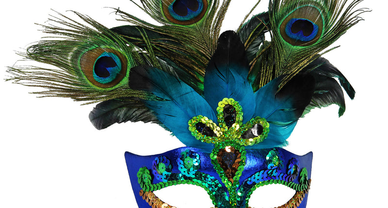 Widmann SRL Oogmasker pauw met veren