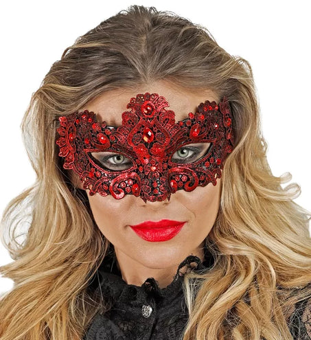 Widmann SRL Oogmasker theater rood Lynn