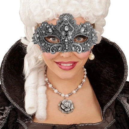 Widmann SRL Oogmasker theater zilver Jesse