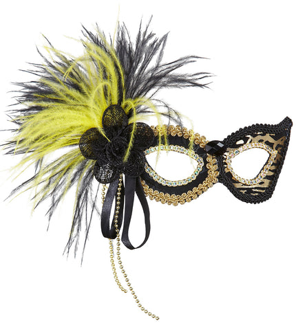 Widmann SRL Oogmasker tijger met veren