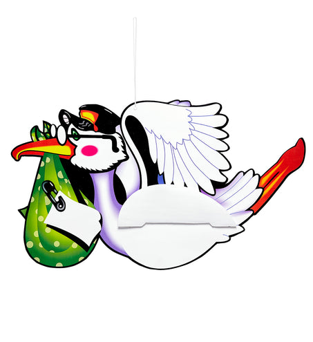 Widmann SRL Ooievaaar decoratie van papier.