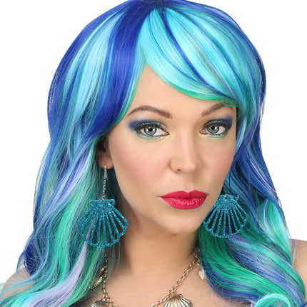 Widmann SRL Oorbellen glitter zeemeermin