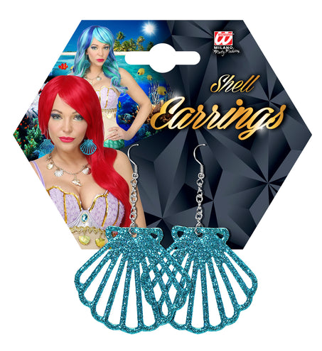 Widmann SRL Oorbellen glitter zeemeermin