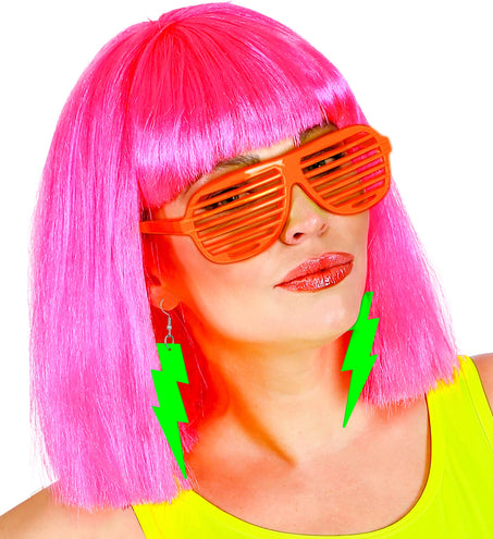 Widmann SRL Oorbellen jaren 80 bliksem  neon groen