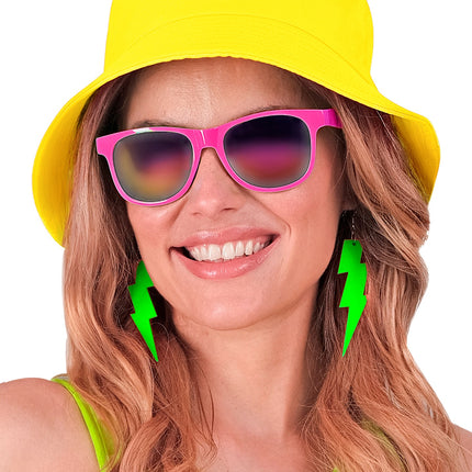 Widmann SRL Oorbellen jaren 80 bliksem  neon groen