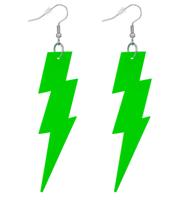 Widmann SRL Oorbellen jaren 80 bliksem  neon groen