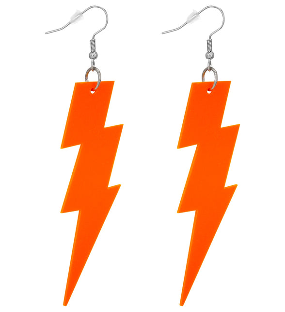 Widmann SRL Oorbellen jaren 80 bliksem neon oranje