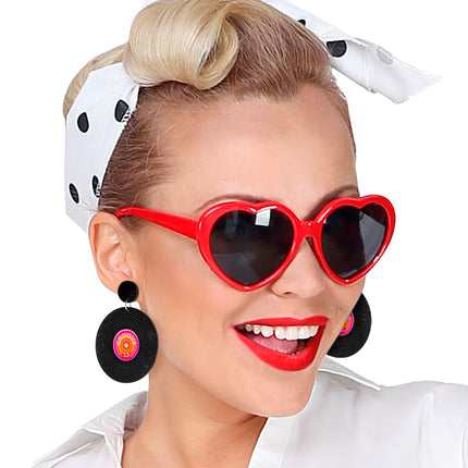 Widmann SRL Oorbellen jaren 80 vinyl grammofoonplaat