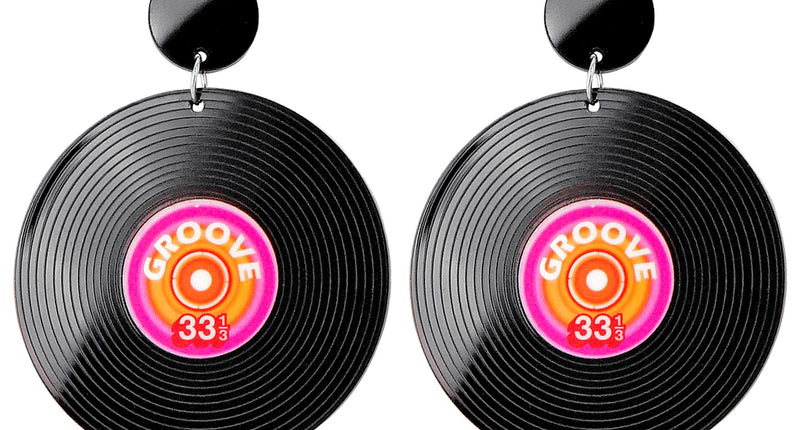 Widmann SRL Oorbellen jaren 80 vinyl grammofoonplaat