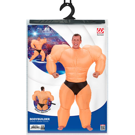 Widmann SRL Opblaasbaar bodybuilder gespierd kostuum