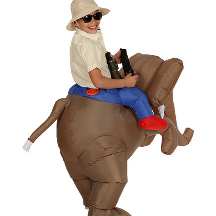 Widmann SRL Opblaasbaar olifanten kostuum Expeditie