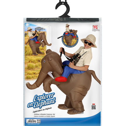 Widmann SRL Opblaasbaar olifanten kostuum Expeditie